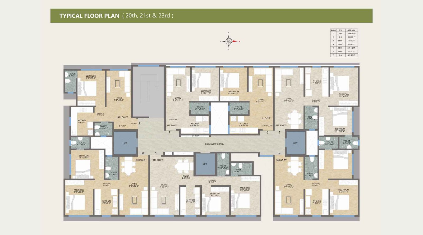 Adityaraj-Tapovan-20th-to-23rd-Floor-Plan